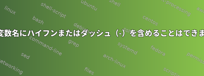 シェル変数名にハイフンまたはダッシュ（-）を含めることはできますか？