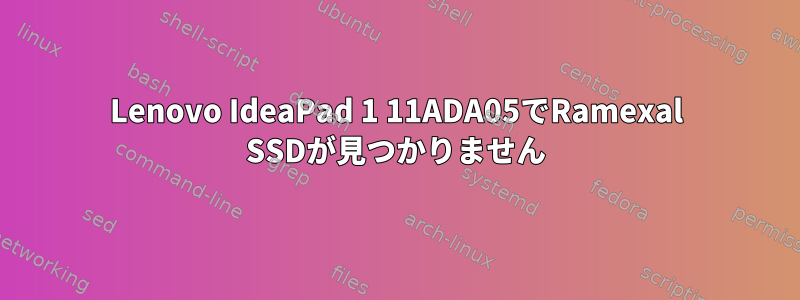 Lenovo IdeaPad 1 11ADA05でRamexal SSDが見つかりません