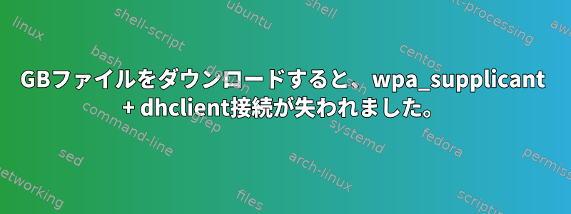 4GBファイルをダウンロードすると、wpa_supplicant + dhclient接続が失われました。