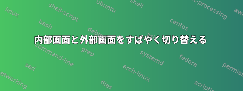 内部画面と外部画面をすばやく切り替える