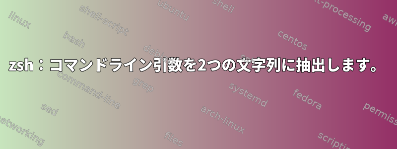 zsh：コマンドライン引数を2つの文字列に抽出します。