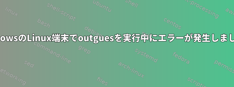 WindowsのLinux端末でoutguesを実行中にエラーが発生しました。