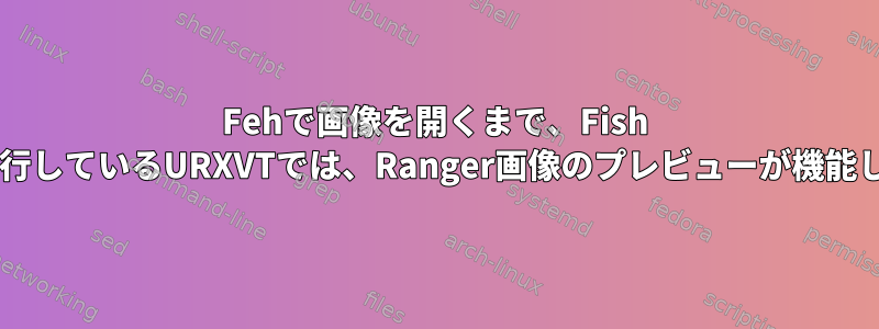 Fehで画像を開くまで、Fish Shellを実行しているURXVTでは、Ranger画像のプレビューが機能しません。