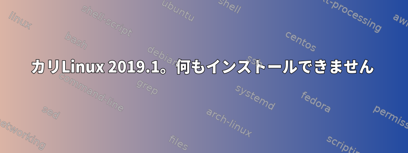 カリLinux 2019.1。何もインストールできません