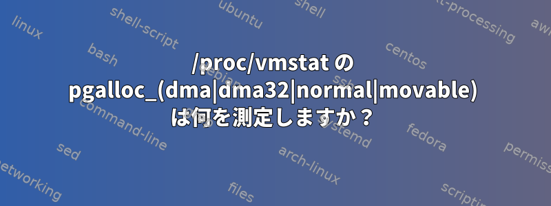 /proc/vmstat の pgalloc_(dma|dma32|normal|movable) は何を測定しますか？