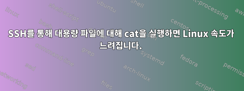 SSH를 통해 대용량 파일에 대해 cat을 실행하면 Linux 속도가 느려집니다.