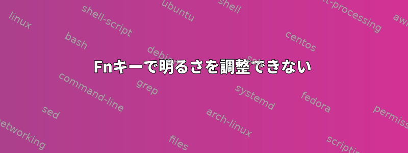 Fnキーで明るさを調整できない