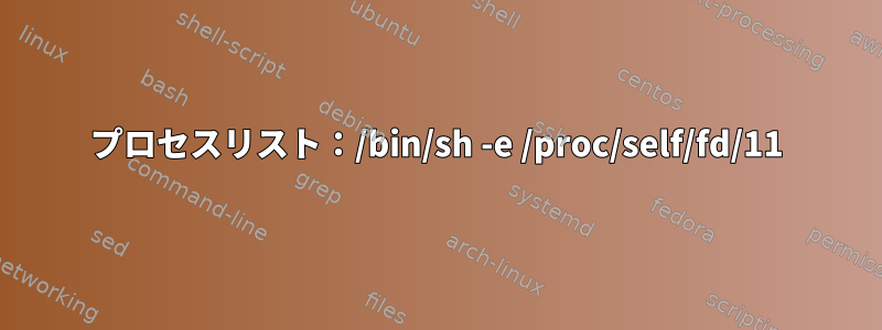 プロセスリスト：/bin/sh -e /proc/self/fd/11