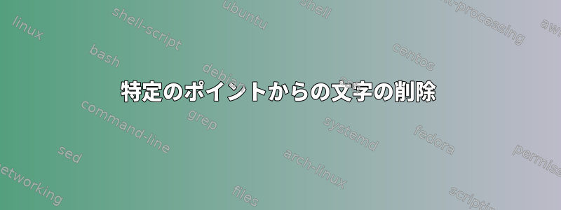 特定のポイントからの文字の削除