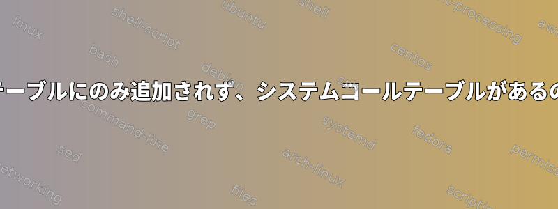 割り込みベクタテーブルにのみ追加されず、システムコールテーブルがあるのはなぜですか？