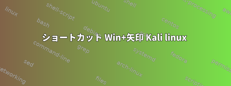 ショートカット Win+矢印 Kali linux