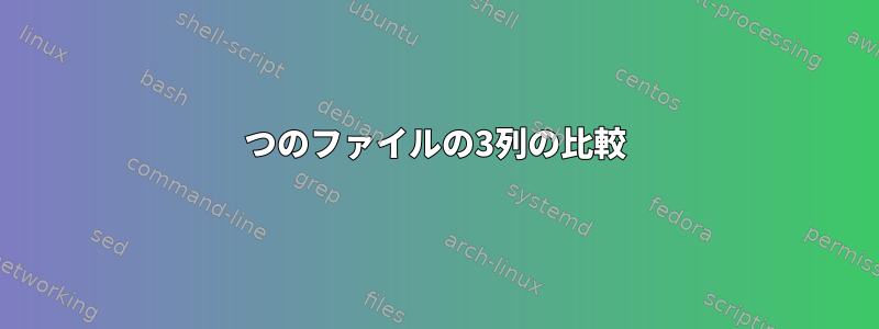 2つのファイルの3列の比較