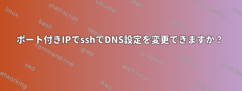 ポート付きIPでsshでDNS設定を変更できますか？