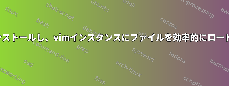 軽量vimをインストールし、vimインスタンスにファイルを効率的にロードする方法は？