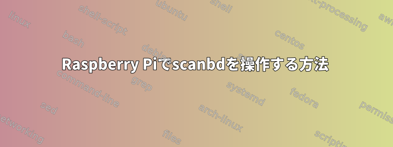 Raspberry Piでscanbdを操作する方法