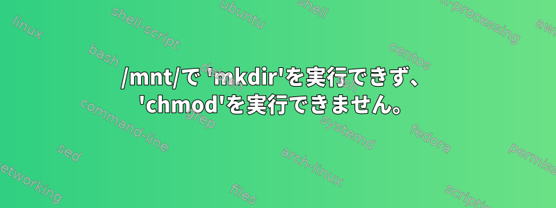 /mnt/で 'mkdir'を実行できず、 'chmod'を実行できません。