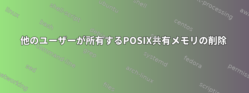 他のユーザーが所有するPOSIX共有メモリの削除