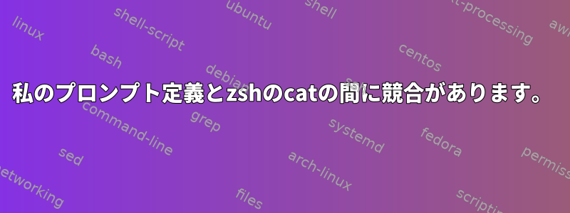 私のプロンプト定義とzshのcatの間に競合があります。