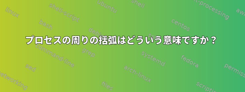 プロセスの周りの括弧はどういう意味ですか？