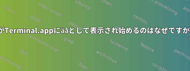 {}がTerminal.appにäåとして表示され始めるのはなぜですか？