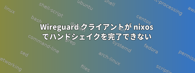 Wireguard クライアントが nixos でハンドシェイクを完了できない