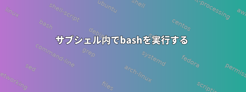 サブシェル内でbashを実行する