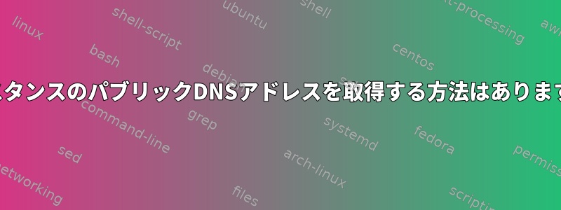インスタンスのパブリックDNSアドレスを取得する方法はありますか？