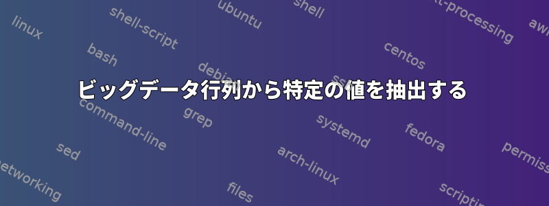 ビッグデータ行列から特定の値を抽出する