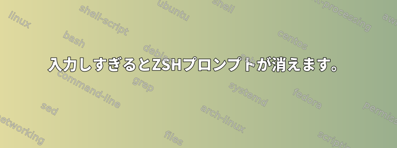 入力しすぎるとZSHプロンプトが消えます。