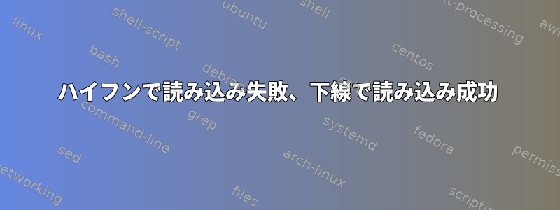 ハイフンで読み込み失敗、下線で読み込み成功