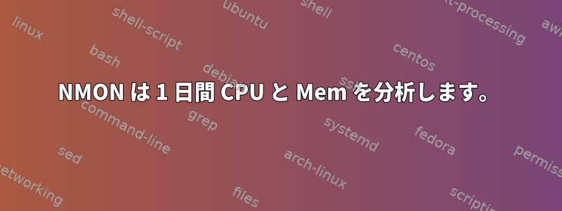 NMON は 1 日間 CPU と Mem を分析します。