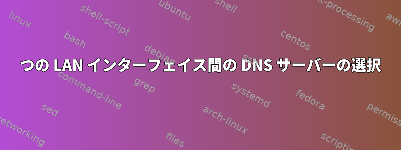 2 つの LAN インターフェイス間の DNS サーバーの選択