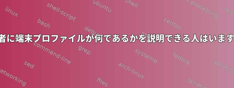 初心者に端末プロファイルが何であるかを説明できる人はいますか？