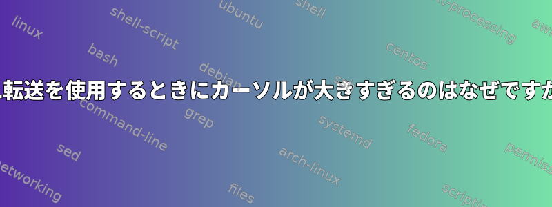 X11転送を使用するときにカーソルが大きすぎるのはなぜですか？