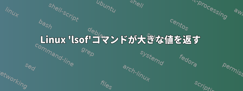 Linux 'lsof'コマンドが大きな値を返す