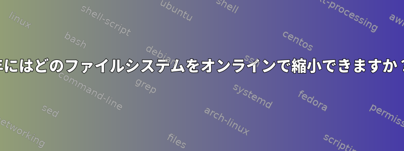 2011年にはどのファイルシステムをオンラインで縮小できますか？