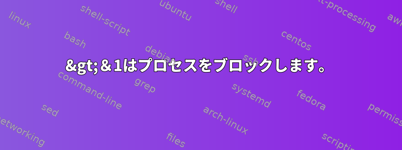 2&gt;＆1はプロセスをブロックします。