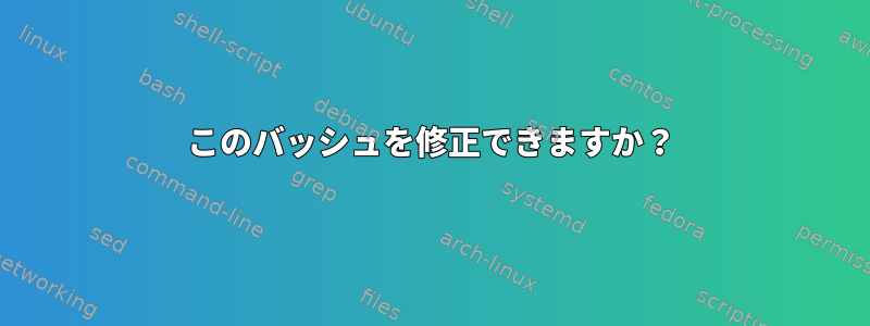 このバッシュを修正できますか？