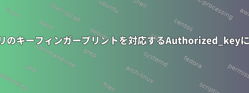 SSHログエントリのキーフィンガープリントを対応するAuthorized_keyに変換するには？