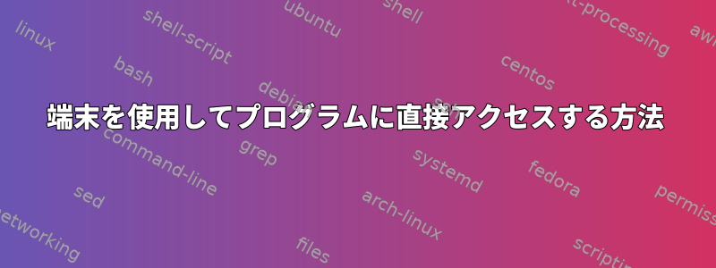 端末を使用してプログラムに直接アクセスする方法