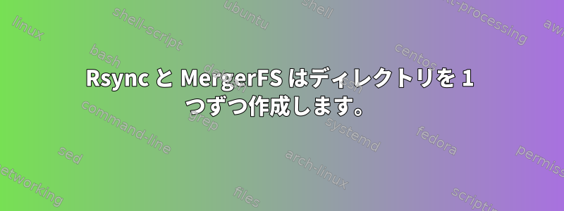 Rsync と MergerFS はディレクトリを 1 つずつ作成します。