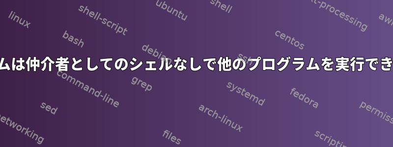 プログラムは仲介者としてのシェルなしで他のプログラムを実行できますか？