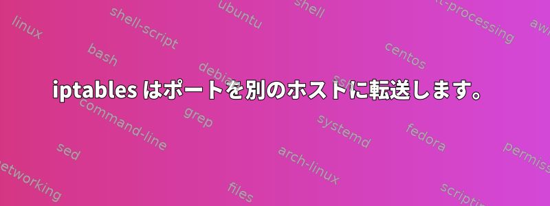 iptables はポートを別のホストに転送します。