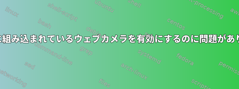 アーチに組み込まれているウェブカメラを有効にするのに問題があります。