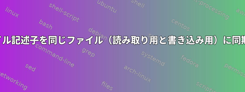 2つのファイル記述子を同じファイル（読み取り用と書き込み用）に同期する方法