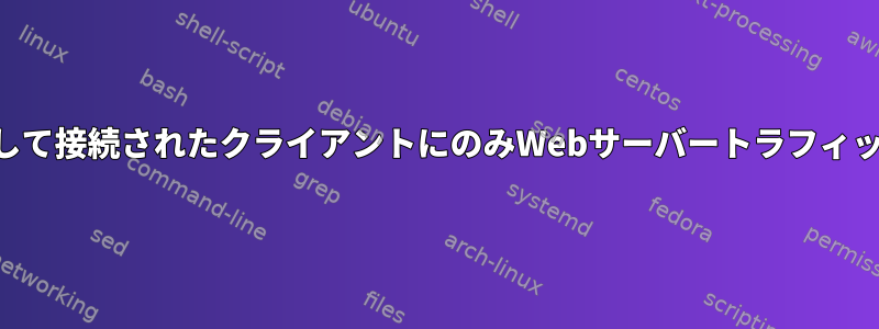 SSHトンネルを介して接続されたクライアントにのみWebサーバートラフィックを制限します。