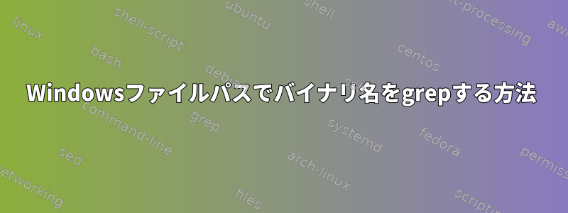 Windowsファイルパスでバイナリ名をgrepする方法