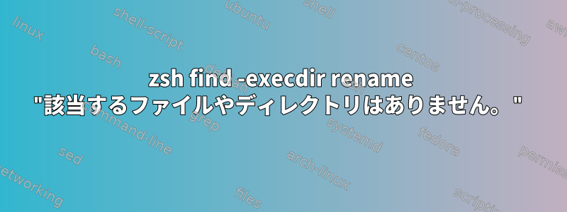 zsh find -execdir rename "該当するファイルやディレクトリはありません。"