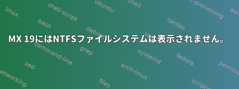 MX 19にはNTFSファイルシステムは表示されません。