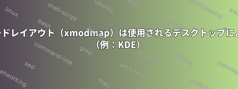 プラグインのキーボードレイアウト（xmodmap）は使用されるデスクトップによって異なりますか？ （例：KDE）